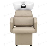 Ensemble de mobilier moderne pour salon de coiffure et barbier : Fauteuil de lavage, Fauteuil de barbier, Fauteuil de coiffure, Lit de lavage, Poste de travail de salon