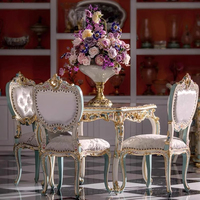 Yips LDF-0770 série française peint à la main motif floral classique luxe européen en bois dressing chaise d'appoint pour meubles de chambre
