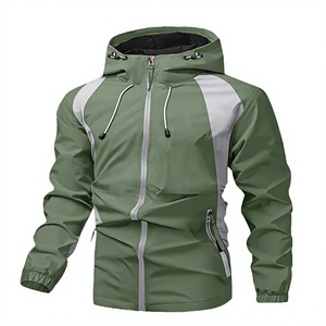 Chaqueta Softshell Verde Oliva para Hombre, Deportiva, con Capucha, Bolsillos con Cremallera, Impermeable, Resistente al Viento, para Todas las Estaciones, Ropa de Exterior - Product Image 1