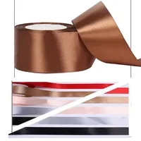 Ruban en satin simple face de 50 mm (2 pouces) pour bouquets de fleurs, emballage cadeau, nœuds faits main, Noël, mariage, fête