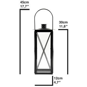Lanterne en fer artisanale exquise Porte-bougie votive Finition résistante aux intempéries Design moderne Mariage Noël Intérieur Extérieur - Product Image 5