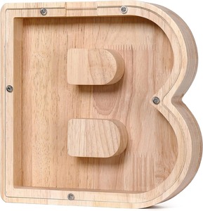 Hucha con letras del alfabeto de madera con diseño recortado <span class=keywords><strong>para</strong></span> niños, niños y niñas, bancos de monedas y caja <span class=keywords><strong>para</strong></span> ahorrar dinero - Product Image 2
