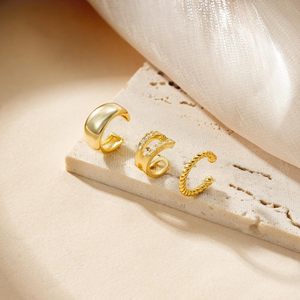 3 Pcs Zircon Vague Coréenne Multicouche Géométrie Boucles d'Oreilles Clip sur Boucles d'Oreilles Pour Femmes Sans Piercing Bijoux Non Percés Hot - Product Image 4