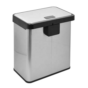 40 liter pedal sorting stainless steel recycling <strong>square</strong> <strong>bin</strong> for industrial trash can - Product Image 4