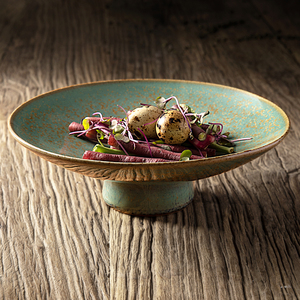 Японский отель ручной работы Пастель спекл реактивная глазурная посуда и столовые приборы ужин чаша неглубокая шляпа - Product Image 1