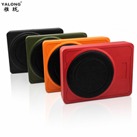 Subwoofer de voiture à bobine simple 8/10 pouces, basses puissantes, amplificateur intégré, revêtement en cuir, matériau en bois, puissance RMS 150W, mono, pour siège