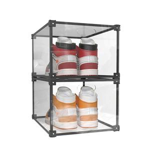 Tự làm hình chữ nhật rõ ràng nhựa hiển thị container cho xếp chồng lưu trữ cửa mạnh mẽ hộp giày ban đầu tiêm Stackable giày gọn gàng - Product Image 2