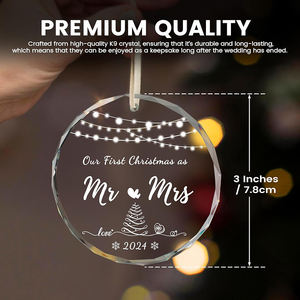 زينة شجرة عيد الميلاد الزجاجية الشفافة المستديرة الرخيصة مقاس 80 مم، الأكثر مبيعًا لعام 2026، قلادات زفاف مخصصة للديكور - Product Image 2