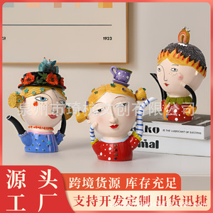 Figura Decorativa de Chica Bohemia Colorida, Artesanía en Resina, Decoración para el Hogar - Product Image 5