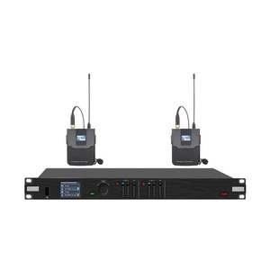Sistema de micrófono inalámbrico profesional de doble UHF 290 con tecnología True Diversity para presentaciones en escenario. - Product Image 2