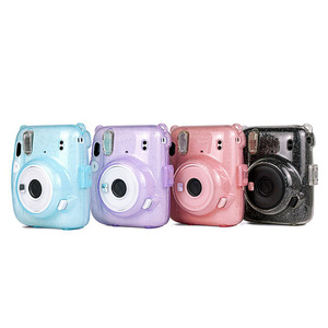 Étui pour appareil photo pour <span class=keywords><strong>Instax</strong></span> <span class=keywords><strong>Mini</strong></span> <span class=keywords><strong>11</strong></span> mignon étui de protection rigide sac de rangement transparent à paillettes instantané - Product Image 5