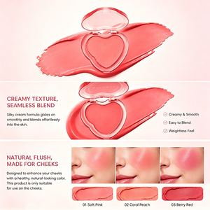 Palette de blush crème personnalisée avec logo, blush crème vegan pour les joues, plusieurs teintes, waterproof, blush crème mélangeable, marque privée - Product Image 4