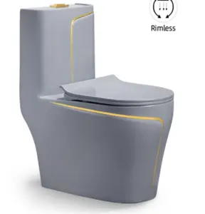 Céramique s-trap toilettes une pièce luxe types modernes de couleur wc toilette commerciale
