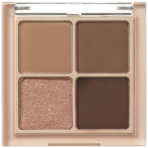 Palette de fards à paupières quatre couleurs Rose Marron Tons Terreux Fumés Scintillants Nacrés Poudre de maquillage à paillettes fines - Product Image 1