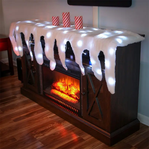 Manta de nieve <span class=keywords><strong>falsa</strong></span> de <span class=keywords><strong>Navidad</strong></span> de 25x64 pulgadas, rollo de manta de <span class=keywords><strong>chimenea</strong></span> de nieve Artificial de carámbano, manta de cubierta de nieve de carámbano - Product Image 2