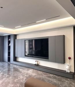 Sistema de Pared para TV Minimalista Moderno, Mueble de Almacenamiento Personalizado para Toda la Pared, Solución para Sala de Estar y Toda la Casa - Product Image 2