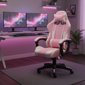 Silla Gamer Ergonómica de Cuero con Mecanismo Multifuncional, Refrigeración, Plegable, Giratoria 360°, para Computadora - Product Image 1