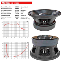 Haut-parleur de scène professionnel de 15 pouces à double aimant, 3600 W de puissance élevée, 300 mm, bobine vocale de 6 pouces, impédance de 8 ohms