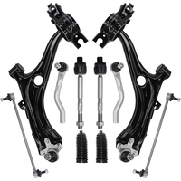 Bras de suspension inférieur avant avec rotule, biellettes de barre stabilisatrice, crémaillères intérieures et extérieures, soufflets de crémaillère, kit de direction pour Honda Civic 2016-2021