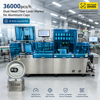 Machine de marquage laser fibre haute vitesse 36 000 pièces/h à double tête 200W pour bouchons de bouteilles en aluminium, avec intelligence artificielle anti-contrefaçon et traçabilité