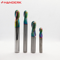 HANDERK haute précision 55HRC boule nez fraise en bout DLC enduit 2 cannelures fraise pour outil CNC