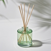Ensemble diffuseur de parfum en verre à double paroi de luxe avec bâtonnets en rotin pour la vente en gros aux hôtels et aux particuliers