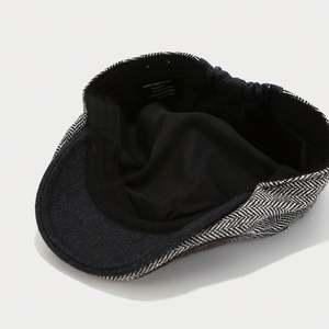 Béret en tweed sergé vintage britannique 2024, casquette Ivy à carreaux patchwork pour hommes, femmes, unisexe, adultes, décontracté, sport, automne, hiver - Product Image 4