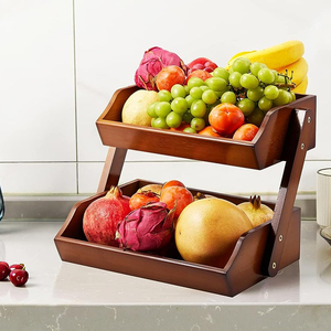 Bamboo Fruit Storage Stand for Kitchen Wooden Organizer Bread Vegetable Basket <strong>Veggies</strong> Display Food <strong>Rack</strong> for Livingroom - Product Image 6