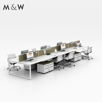 M & W Vente directe d'usine Poste de travail Mobilier de bureau commercial Table de bureau d'affaires