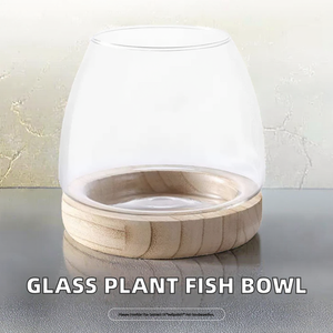 Terrario Hidropónico de Vidrio Ecológico Único con Base de Madera para Plantas y Peces, Ideal para Flores Artificiales - Product Image 2