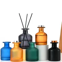 Verre rond de 50ml 100ml 150ml pour bouteille de diffuseur de roseau avec huile essentielle de liège en bois Aromathérapie Parfumé Sérigraphie