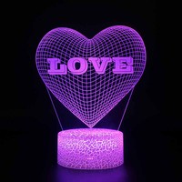 Belle veilleuse 3d pour 3D Illusion Led lumières ABS acrylique LED veilleuses fille jouet fissure lampes de Table