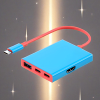 Adaptador Hub Tipo C 4 en 1 con Logotipo Personalizado, 2.1 4K HDTV, Base de Conexión de Aleación de Aluminio 2.1 para Carga y Transferencia de Datos de Portátiles