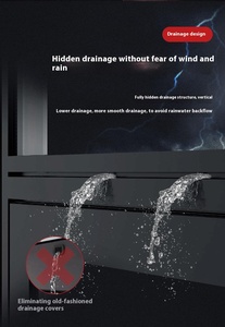 Kính màu xanh an toàn cửa trượt nướng thép không gỉ nhà bếp cửa sổ trượt phong cách thiết kế hiện đại khung hợp kim nhôm treo - Product Image 4