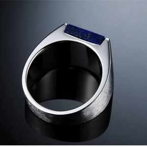 <span class=keywords><strong>Bijoux</strong></span> en argent BOCAI S925 <span class=keywords><strong>avec</strong></span> anneau en <span class=keywords><strong>lapis</strong></span>-<span class=keywords><strong>lazuli</strong></span> naturel pour homme, serti de diamants, tendance, cadeau de mariage pour les fêtes - Product Image 4