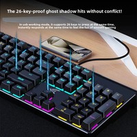 Clavier de jeu filaire mécanique véritable Power E Family GK100, ensemble de souris de jeu pour ordinateur portable et ordinateur de bureau