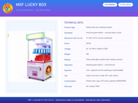 Distributeur automatique de boîtes surprise sur le thème de la fortune avec lumières néon violettes