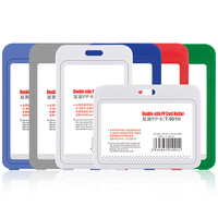 Porte-cartes de visite double face et porte-cartes de crédit en plastique PP, porte-badge professionnel uni