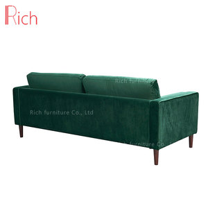 Vente chaude Taille Européenne Élégant Hôtel Moderne <span class=keywords><strong>Salon</strong></span> Meubles Tissu Velours <span class=keywords><strong>Divan</strong></span> Piste Bras Canapé - Product Image 4