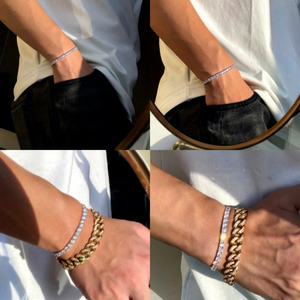 Igi ชุดที่ได้รับการรับรองใน9K/14K/18K ทอง CVD HPHT สร้อยข้อมือเพชรที่ปลูกในห้องปฏิบัติการ Unisex สร้อยข้อมือ CNC แบบ Pave-set สร้อยข้อมือเทนนิสเพชร - Product Image 4