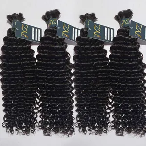 Single drawn raw human hair no weft unprocessed virgin indian hair bulk for braids