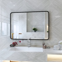 Miroir mural encadré de luxe pour chambre à coucher, avec cadre en alliage d'aluminium personnalisé