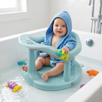 Siège de bain pour bébé, tabouret de douche monobloc en PP + PVC avec ventouses puissantes pour la salle de bain à domicile, 0-18 mois