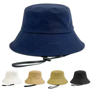 Gros Logo personnalisé femmes hommes grosse tête seau chapeau imprimé Logo 100% coton uni grand bord soleil chapeau seau chapeau