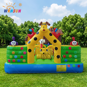 WINSUN Parc d'attractions gonflable sur le thème des chiots, trampoline gonflable pour chiots - Product Image 1