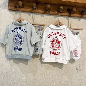 Imprimé deux pièces pour garçons vêtements amples tenue pour enfants à la mode bébé été T-Shirt Shorts garçons ensemble de vêtements - Product Image 3