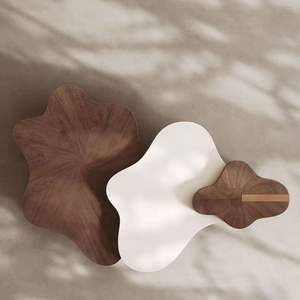 Salotto moderno tavolino da caffè, casa italiana in legno, tavolino creativo di piccole dimensioni, lussuoso soggiorno di forma irregolare - Product Image 4