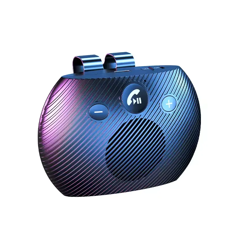 Speaker Bluetooth mobil, kit Speakerphone bebas genggam untuk berkendara dengan aman dengan 2 buah kabel Data pengisian cepat tipe-c