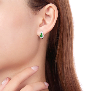Pendientes redondos de jadeíta natural genuina de grado A, color verde amarillento, con engastes de jadeíta de grado hielo, plata S925, para mujer. - Product Image 4
