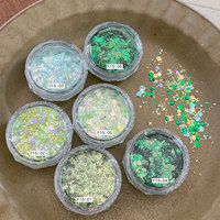 Paillettes pour ongles, 6 couleurs, paillettes vertes scintillantes pour l'été, paillettes pour ongles, poudre brillante pour l'amélioration des ongles